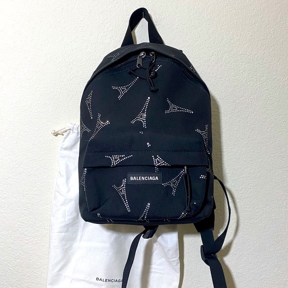 NEW BALENCIAGA Crystal Embellished Mini Explorer Authentic Backpack - Picture 1 of 16